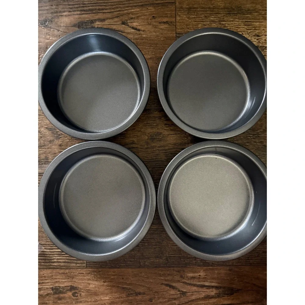 Pampered Chef Layer Cake Pan Set 4 Round Baking Pans Nonstick - Picture 7 of 8